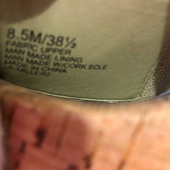 Lucky Brand Cork Wedge Womens 8.5 M Slip Ons Straps Beige Miller 2 Mules - Picture 3 of 10